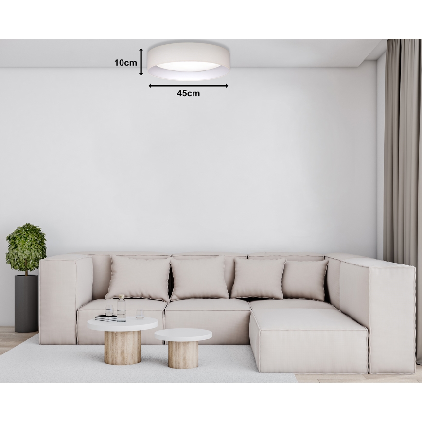 Duolla - Φωτιστικό οροφής LED ROLLER LED/24W/230V διάμετρος 45 cm κρεμ
