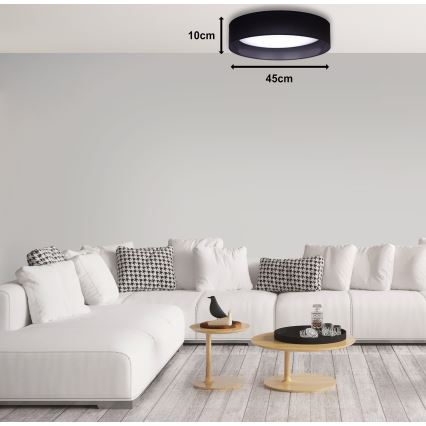 Duolla - Φωτιστικό οροφής LED ROLLER LED/24W/230V διάμετρος 45 cm μαύρο