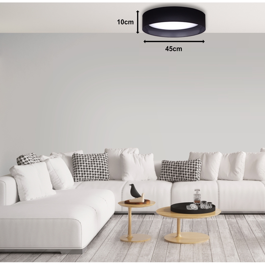 Duolla - Φωτιστικό οροφής LED ROLLER LED/24W/230V διάμετρος 45 cm μαύρο