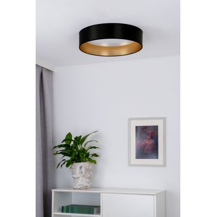 Duolla - Φωτιστικό οροφής LED ROLLER LED/24W/230V διάμετρος 45 cm μαύρο/χρυσό