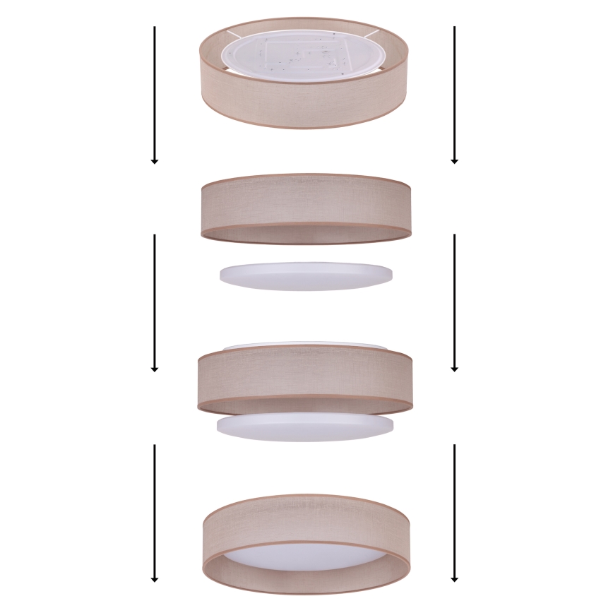 Duolla - Φωτιστικό οροφής LED ROLLER LED/24W/230V διάμετρος 45 cm μπεζ