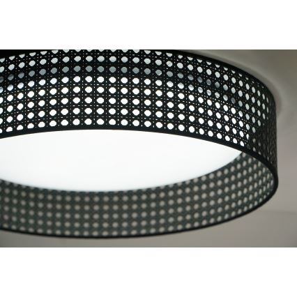 Duolla - Φωτιστικό οροφής LED ROLLER RATTAN LED/24W/230V διάμετρος 45 cm μαύρο