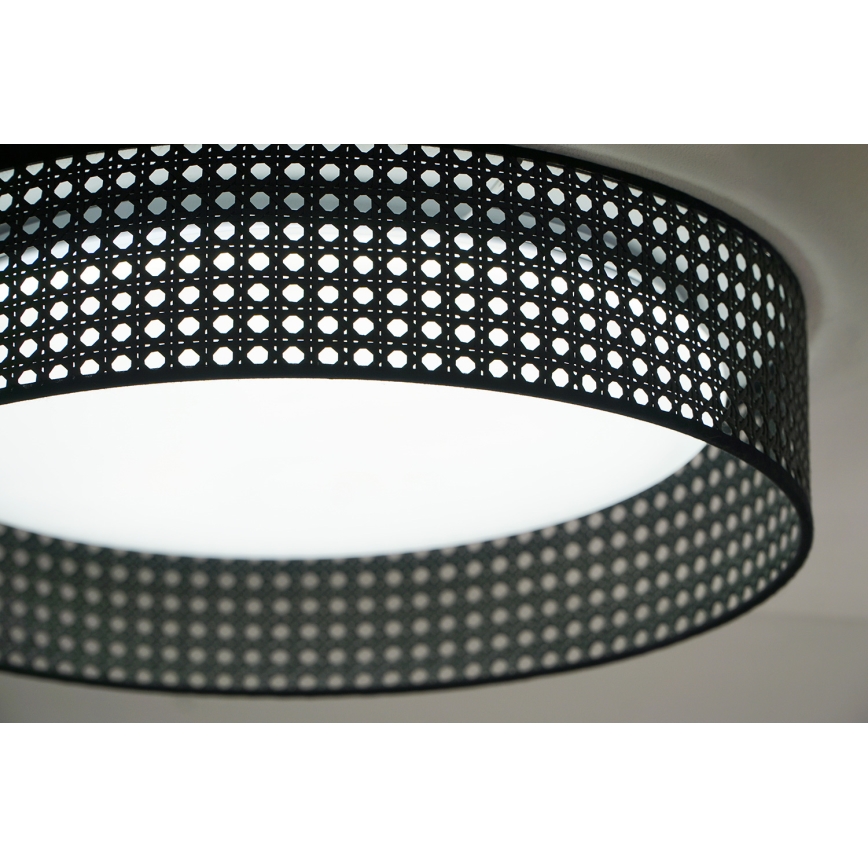 Duolla - Φωτιστικό οροφής LED ROLLER RATTAN LED/24W/230V διάμετρος 45 cm μαύρο