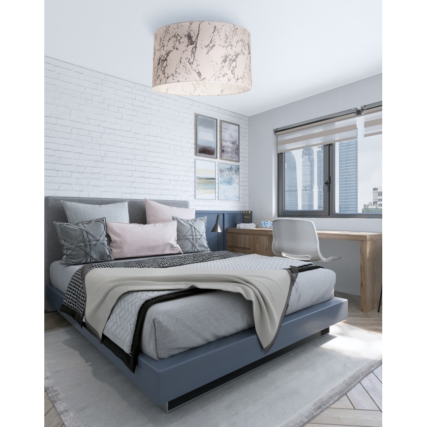 Duolla - Φωτιστικό οροφής MARBLE 1xE27/40W/230V διάμετρος 45 cm λευκό/γκρι