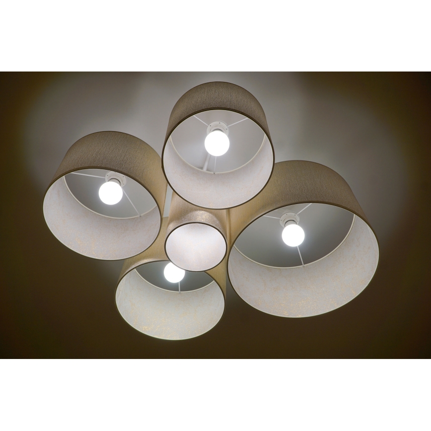 Duolla - Φωτιστικό οροφής ROLLER PENTO 5xE27/60W/230V χρυσαφί