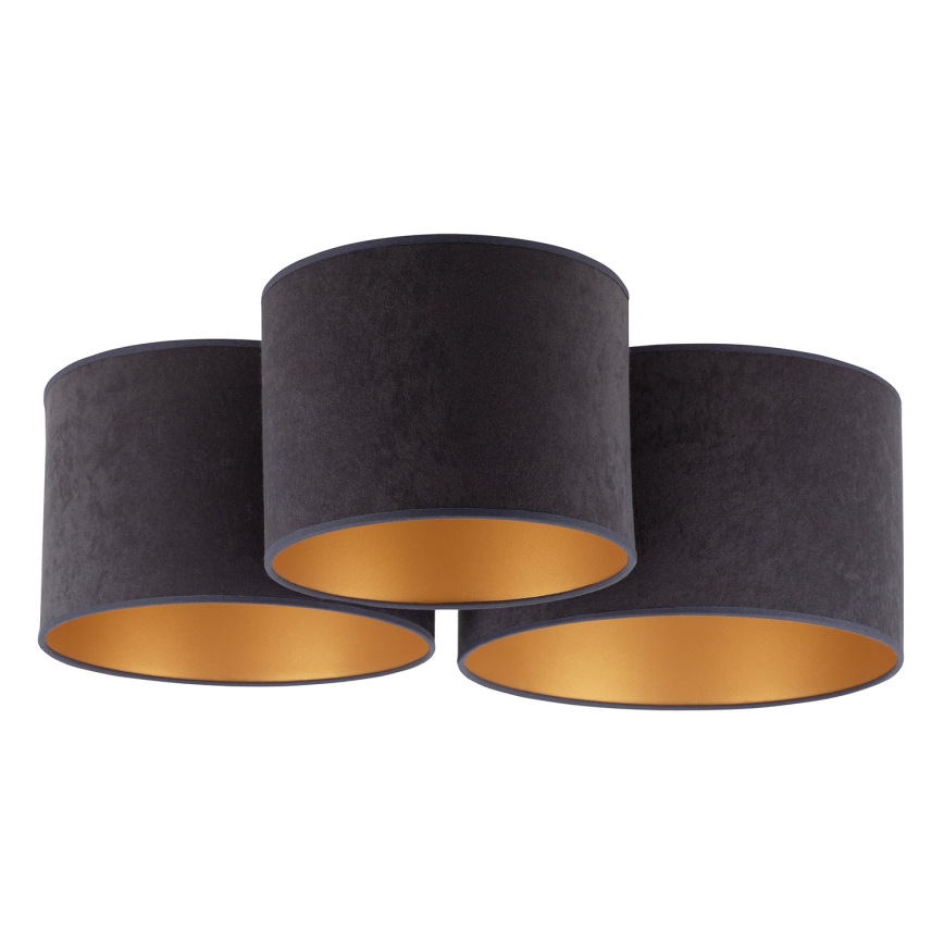 Duolla - Φωτιστικό οροφής ROLLER TRIO 3xE27/60W/230V ανθρακί