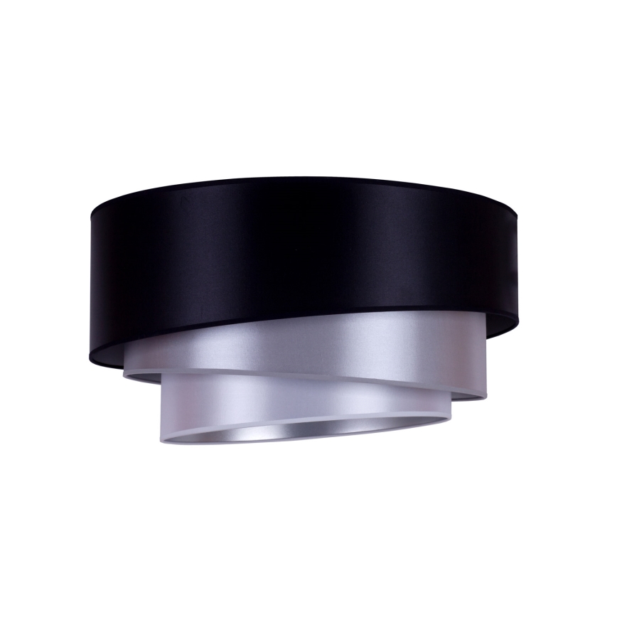 Duolla - Φωτιστικό οροφής TRIO 1xE27/15W/230V διάμετρος 45 cm μαύρο/ασημί