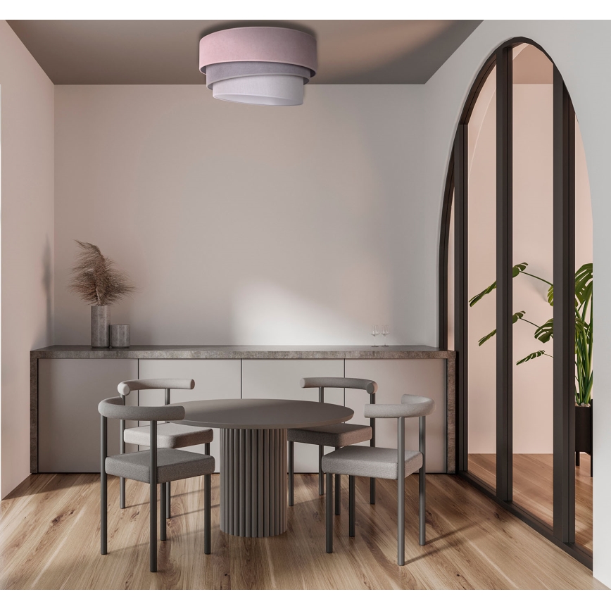 Duolla - Φωτιστικό οροφής TRIO 1xE27/15W/230V διάμετρος 45 cm ροζ/γκρι/λευκό