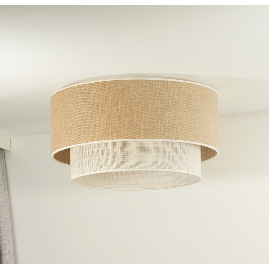 Duolla - Φωτιστικό οροφής YUTE BOHO 1xE27/15W/230V διάμετρος 45 cm καφέ/κρεμ