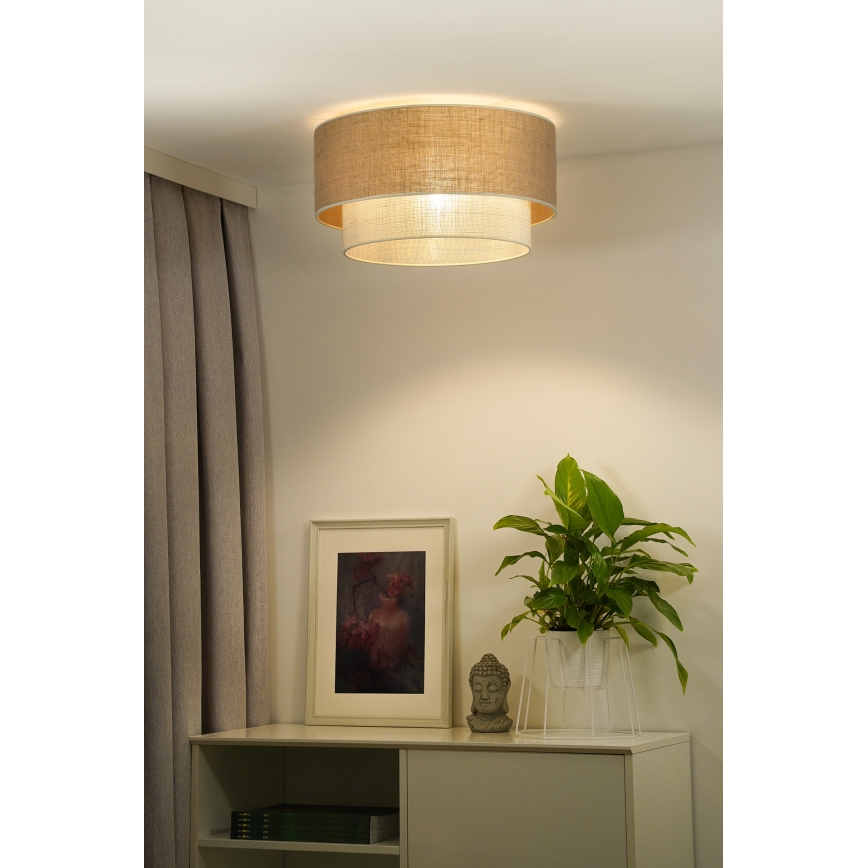 Duolla - Φωτιστικό οροφής YUTE BOHO 3xE27/15W/230V διάμετρος 60 cm καφέ/κρεμ