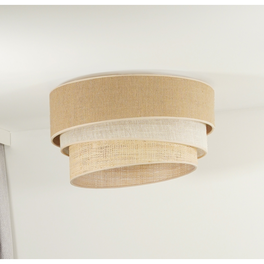 Duolla - Φωτιστικό οροφής YUTE TRIO 1xE27/15W/230V διάμετρος 45 cm καφέ/γκρι/μπεζ