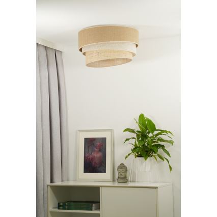 Duolla - Φωτιστικό οροφής YUTE TRIO 1xE27/15W/230V διάμετρος 45 cm καφέ/γκρι/μπεζ