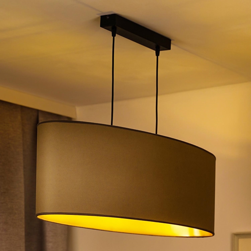 Duolla - Φωτιστικό οροφής με καλώδιο OVAL VEGAN 2xE27/15W/230V μπεζ