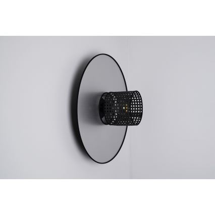 Duolla - Φωτιστικό τοίχου TOKYO RATTAN 1xE27/15W/230V διάμετρος 50 cm ασημί/μαύρο