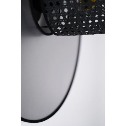 Duolla - Φωτιστικό τοίχου TOKYO RATTAN 1xE27/15W/230V διάμετρος 50 cm ασημί/μαύρο