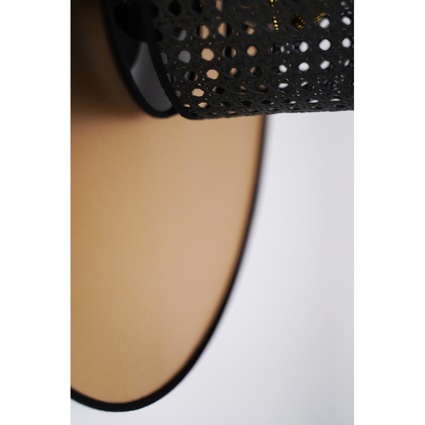 Duolla - Φωτιστικό τοίχου TOKYO RATTAN 1xE27/15W/230V διάμετρος 50 cm χρυσό/μαύρο