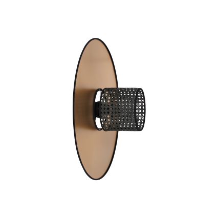 Duolla - Φωτιστικό τοίχου TOKYO RATTAN 1xE27/15W/230V διάμετρος 50 cm χρυσό/μαύρο