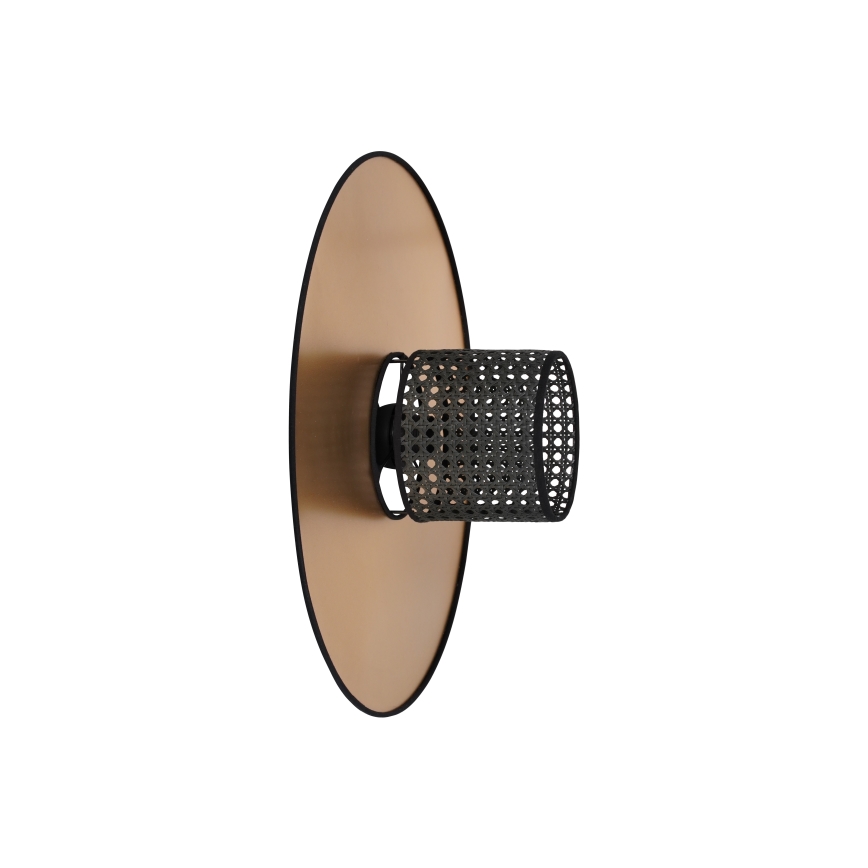 Duolla - Φωτιστικό τοίχου TOKYO RATTAN 1xE27/15W/230V διάμετρος 50 cm χρυσό/μαύρο