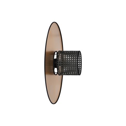 Duolla - Φωτιστικό τοίχου TOKYO RATTAN 1xE27/15W/230V διάμετρος 50 cm χρυσό/μαύρο