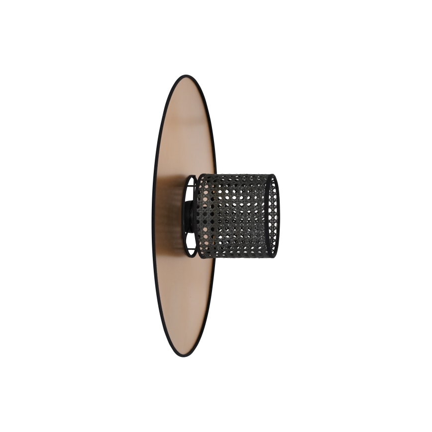 Duolla - Φωτιστικό τοίχου TOKYO RATTAN 1xE27/15W/230V διάμετρος 50 cm χρυσό/μαύρο