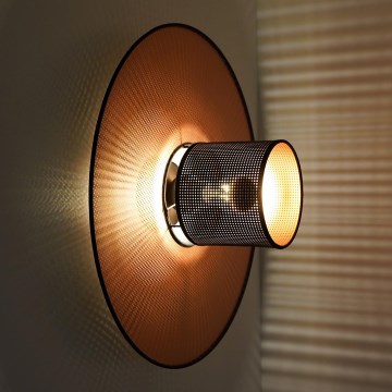 Duolla - Φωτιστικό τοίχου TOKYO SHINY 1xE27/15W/230V διάμετρος 50 cm χαλκός/μαύρο