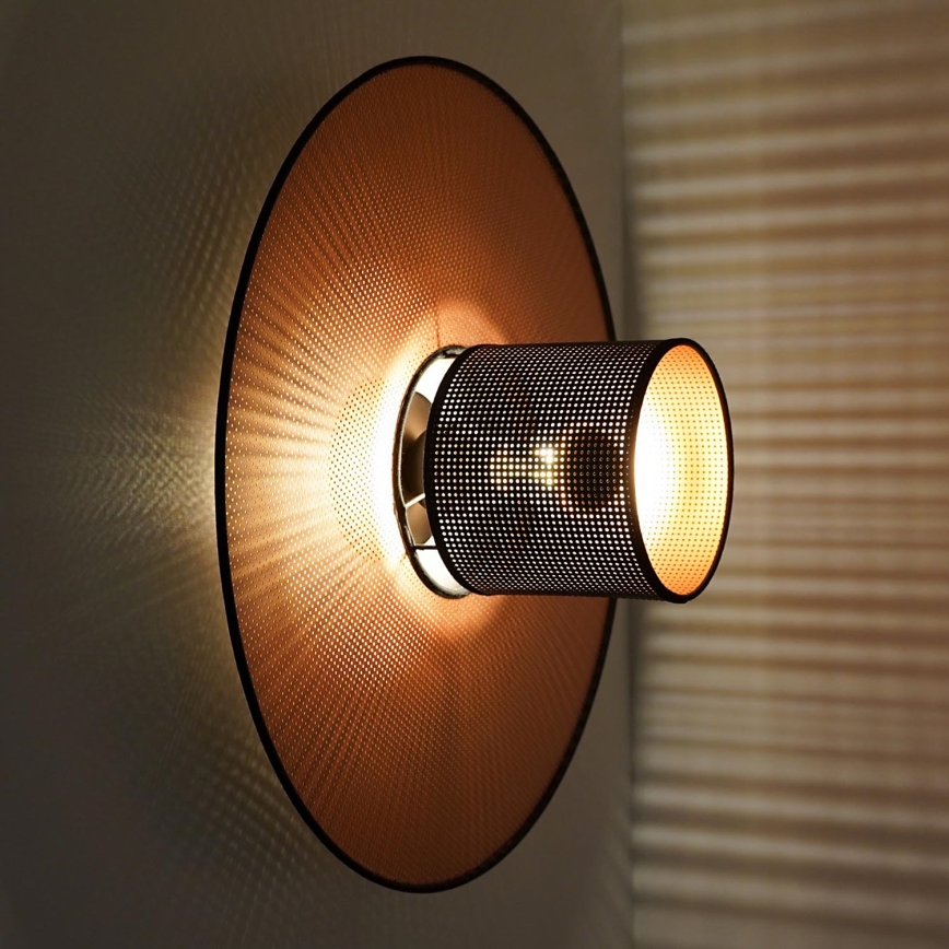 Duolla - Φωτιστικό τοίχου TOKYO SHINY 1xE27/15W/230V διάμετρος 50 cm χαλκός/μαύρο