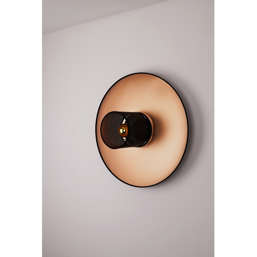 Duolla - Φωτιστικό τοίχου TOKYO SHINY 1xE27/15W/230V διάμετρος 50 cm χαλκός/μαύρο