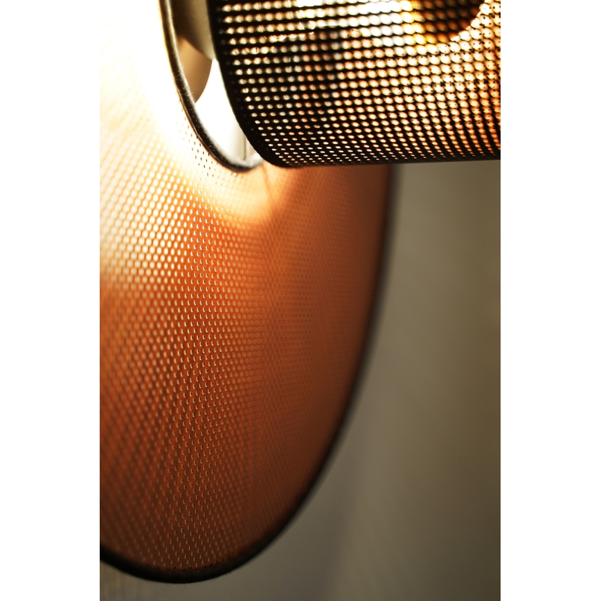 Duolla - Φωτιστικό τοίχου TOKYO SHINY 1xE27/15W/230V διάμετρος 50 cm χαλκός/μαύρο