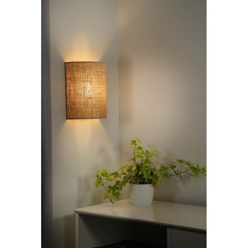 Duolla - Φωτιστικό τοίχου YUTE 1xE27/15W/230V διάμετρος 20 cm καφέ
