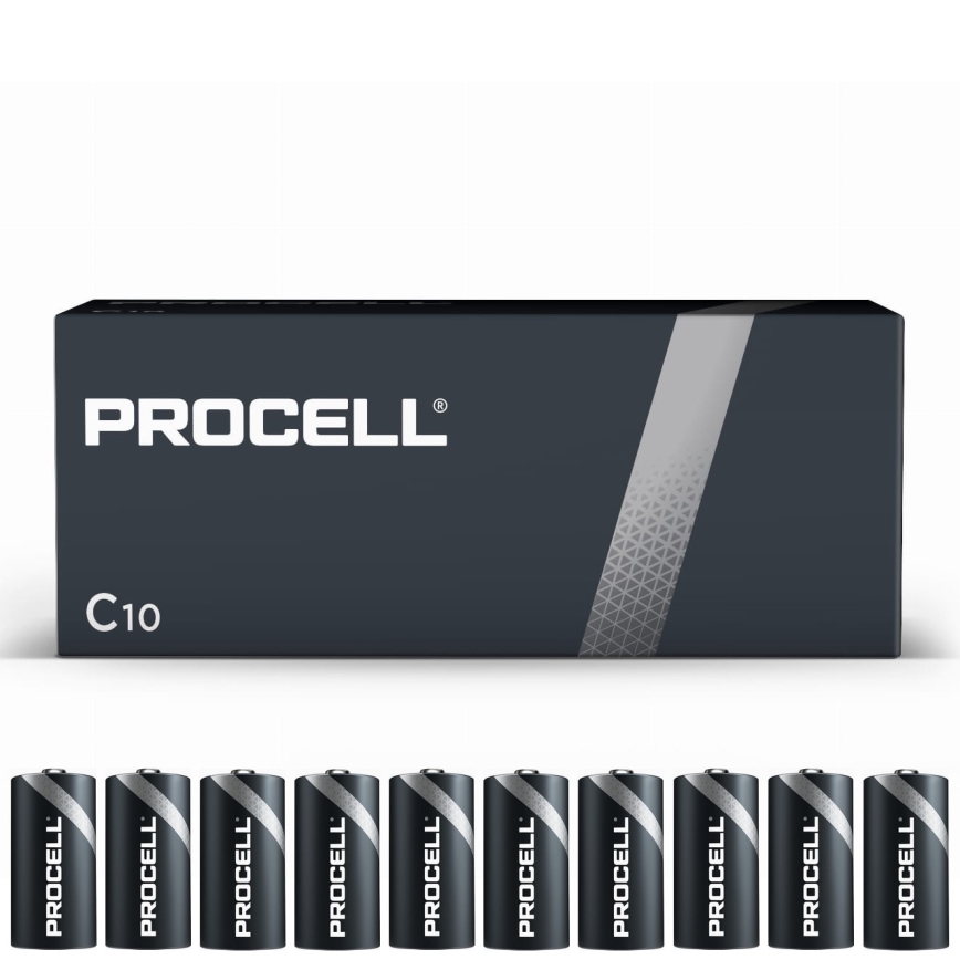 Duracell - 10 τμχ Αλκαλική μπαταρία Procell Industrial LR14/C 1,5V 9038 mAh