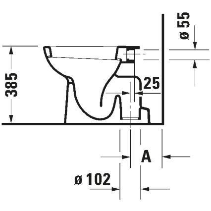 Duravit 21100100002 - Επιδαπέδιο WC D-CODE κεραμικό/γυαλιστερό λευκό