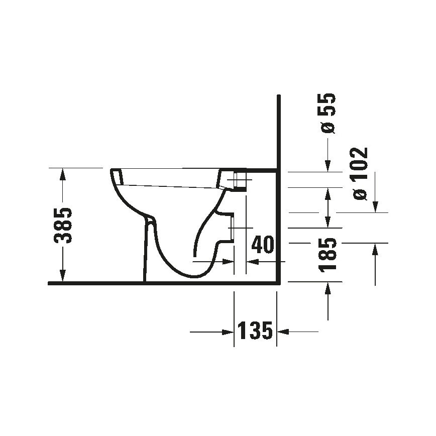 Duravit 21150900002 - Επιδαπέδιο WC D-CODE κεραμικό/γυαλιστερό λευκό