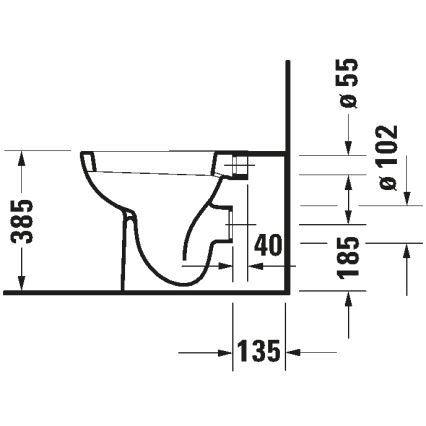 Duravit 21150900002 - Επιδαπέδιο WC D-CODE κεραμικό/γυαλιστερό λευκό