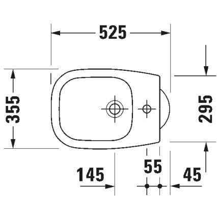 Duravit 22371000002 - Επιδαπέδιο μπιντέ D-CODE 35,5x52,5 εκ. κεραμικό/γυαλιστερό λευκό