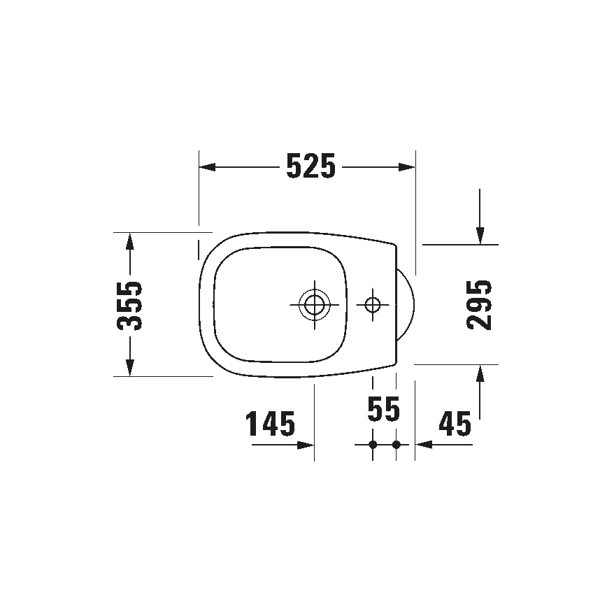 Duravit 22371000002 - Επιδαπέδιο μπιντέ D-CODE 35,5x52,5 εκ. κεραμικό/γυαλιστερό λευκό