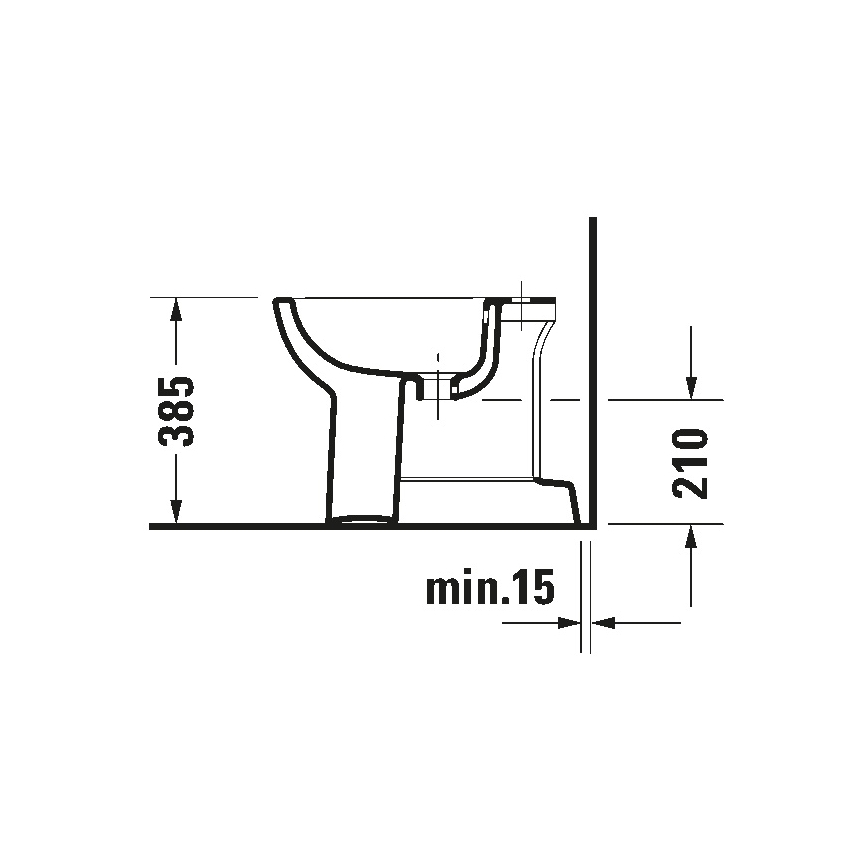 Duravit 22371000002 - Επιδαπέδιο μπιντέ D-CODE 35,5x52,5 εκ. κεραμικό/γυαλιστερό λευκό