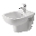 Duravit 22371500002 - Επιτοίχιος μπιντές D-CODE από κεραμικό, γυαλιστερό λευκό