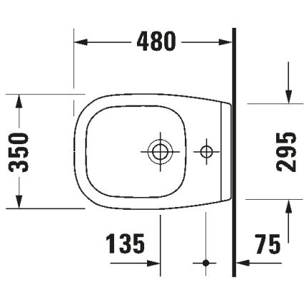 Duravit 22371500002 - Επιτοίχιος μπιντές D-CODE από κεραμικό, γυαλιστερό λευκό