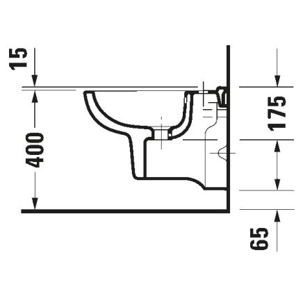 Duravit 22371500002 - Επιτοίχιος μπιντές D-CODE από κεραμικό, γυαλιστερό λευκό