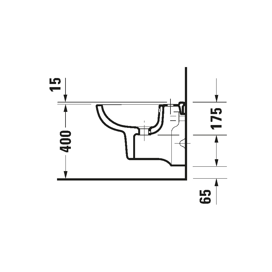 Duravit 22371500002 - Επιτοίχιος μπιντές D-CODE από κεραμικό, γυαλιστερό λευκό