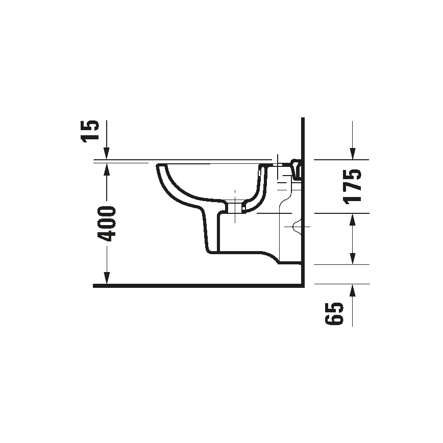 Duravit 22371500002 - Επιτοίχιος μπιντές D-CODE από κεραμικό, γυαλιστερό λευκό