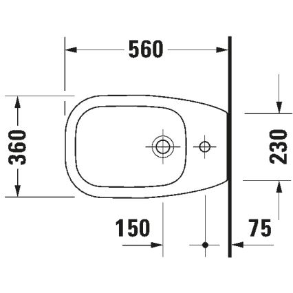 Duravit 22411000002 - Επιδαπέδιο μπιντέ D-CODE 35,5x52,5 cm κεραμικό/γυαλιστερό λευκό