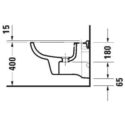 Duravit 22571500002 - Επιτοίχιο μπιντέ D-CODE, κεραμικό, γυαλιστερό λευκό
