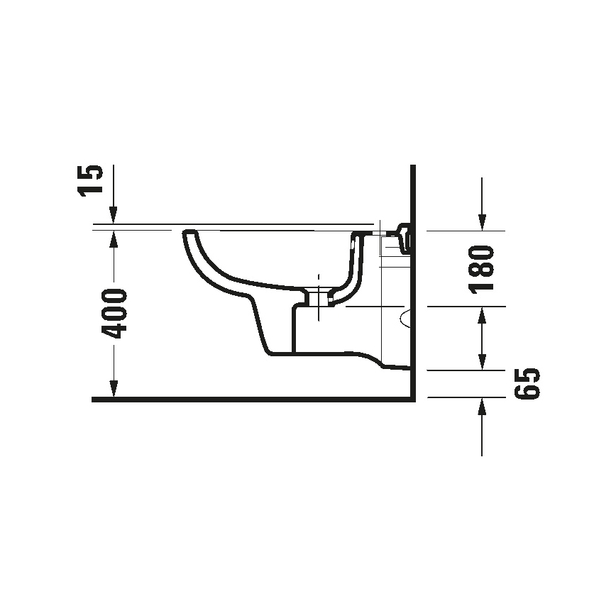 Duravit 22571500002 - Επιτοίχιο μπιντέ D-CODE, κεραμικό, γυαλιστερό λευκό