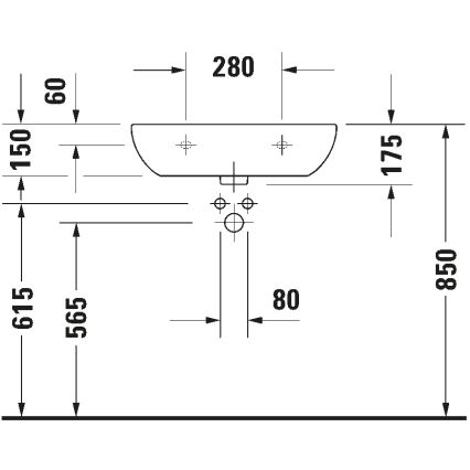 Duravit 23116000702 - Κρεμαστός νιπτήρας D-CODE 60x46 cm, κεραμικός, γυαλιστερό λευκό