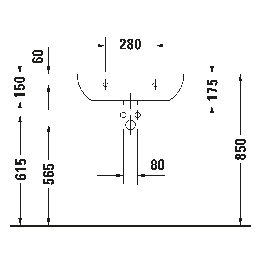 Duravit 23116000702 - Κρεμαστός νιπτήρας D-CODE 60x46 cm, κεραμικός, γυαλιστερό λευκό