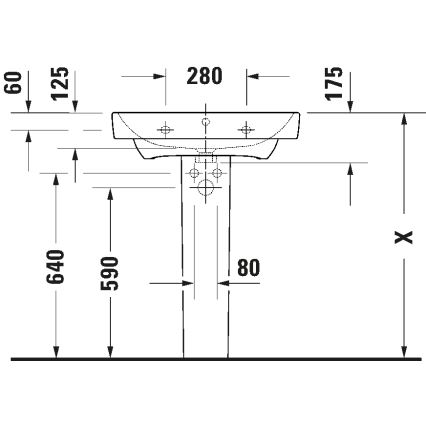 Duravit 23756500002 - Επιτοίχιος νιπτήρας D-NEO 65x46 cm σε γυαλιστερό λευκό κεραμικό