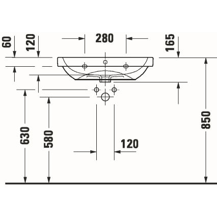 Duravit 23986500002 - Κρεμαστός νιπτήρας D-CODE 65x46 cm, κεραμικός σε γυαλιστερό λευκό