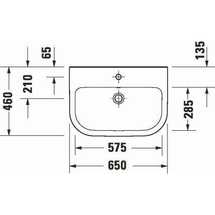 Duravit 23986500002 - Κρεμαστός νιπτήρας D-CODE 65x46 cm, κεραμικός σε γυαλιστερό λευκό