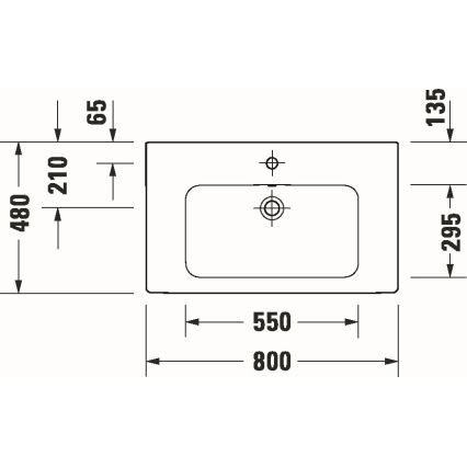 Duravit 23998000002 - Κρεμαστός νιπτήρας D-CODE 80x48 cm κεραμικό/γυαλιστερό λευκό